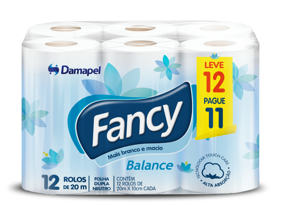 Papel Higiênico Fancy Folha Dupla — pacote com 4 rolos